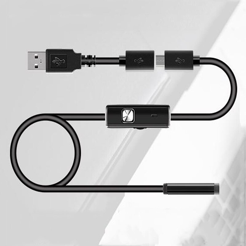 8mm Industrial Endoscope 10M Waterproof Hard Cable Serpentine Endoscope USB Endoscope Pipeline Detection Camera For Android PC