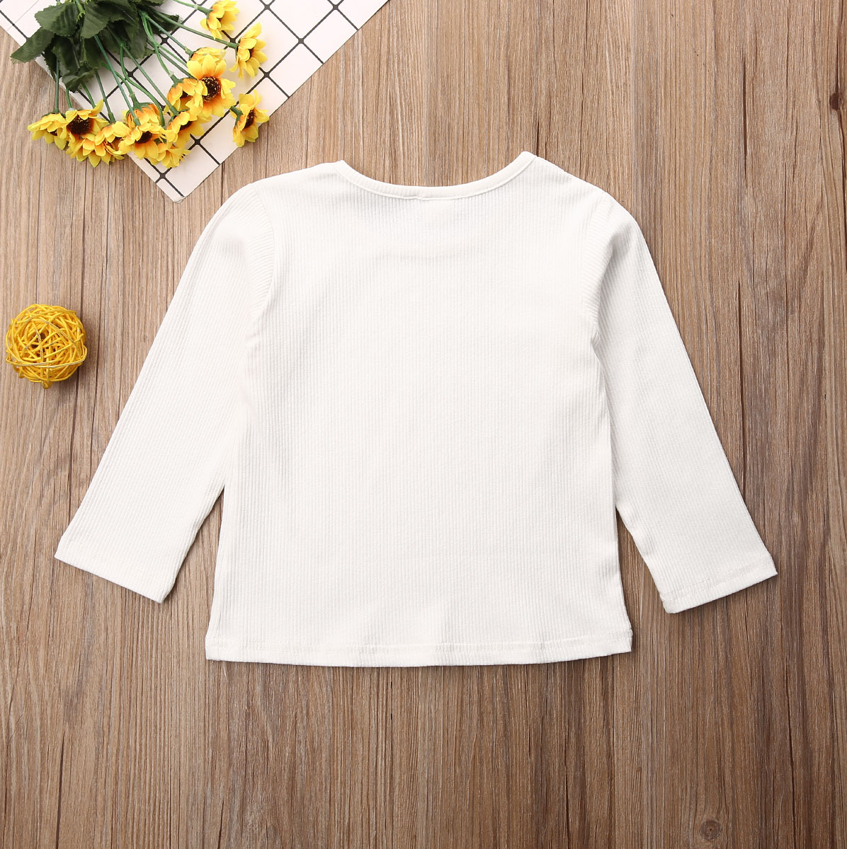 Solide à manches longues -né bébé fille t petit haut enfants vêtements t-shirt fille t-shirt pour garçon