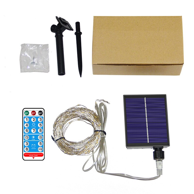 Long Solar String Lights Outdoor Waterproof Solar Powered Fairy Lights LED Copper Wire Twinkle Decorative Garden Tree Christmas