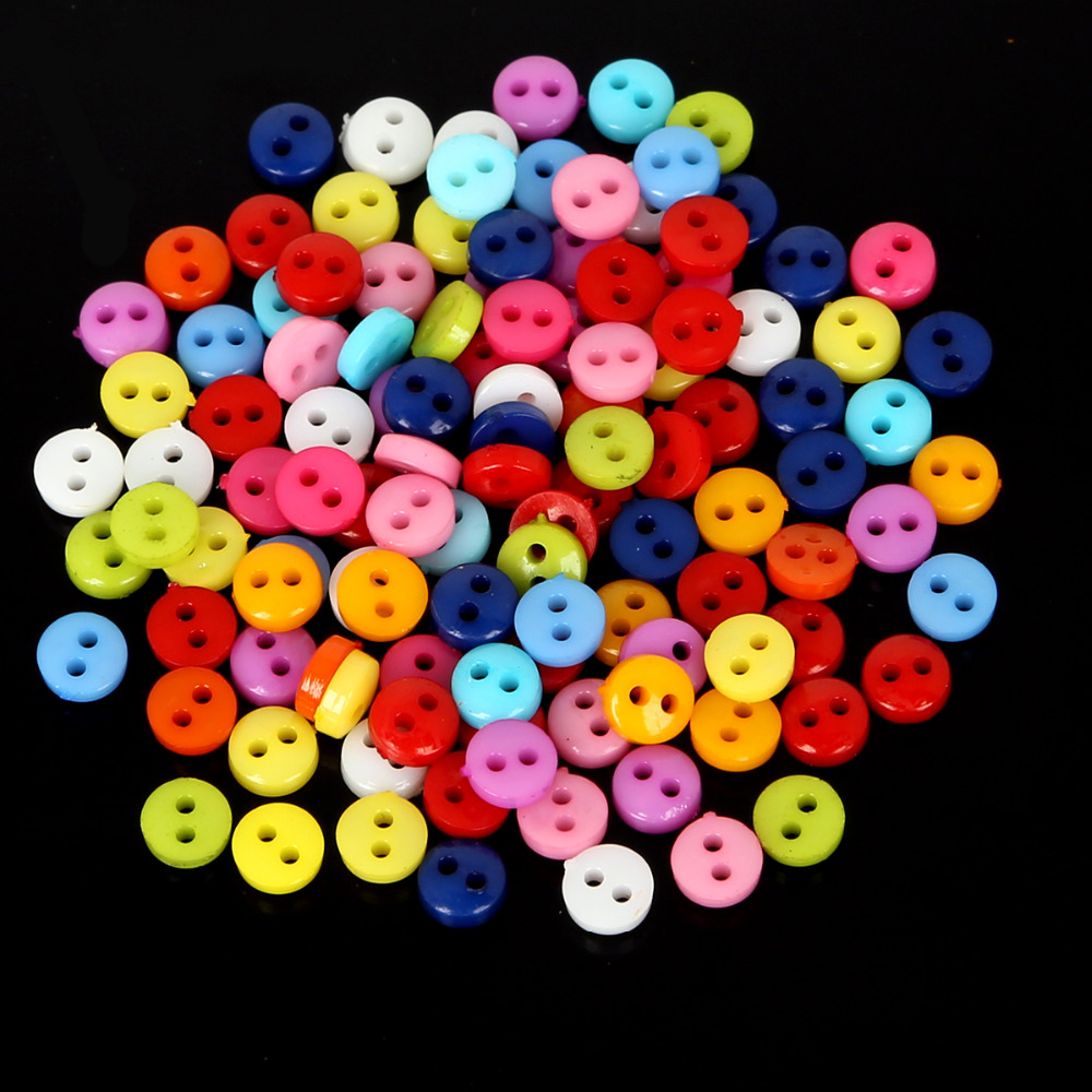 200 Stks/partij 6mm Mini Ronde Hars Tiny Knoppen Naaien Gereedschap Decoratieve Button Scrapbooking Craft DIY Kleding-accessoires