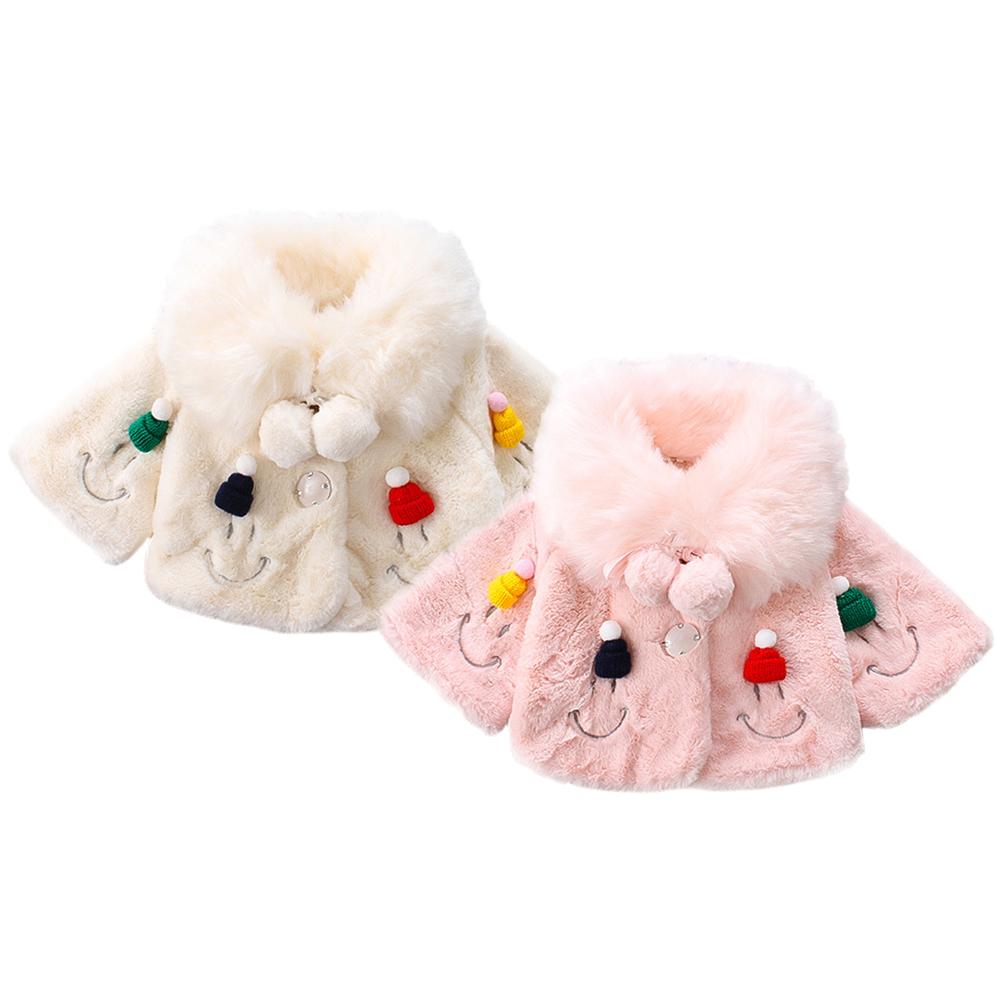 Breathable Coats Kids Girl Baby Autumn Winter Comfort Soft Long-Sleeve Fleece Loose Version Thicken Embroidery Fur Clothing
