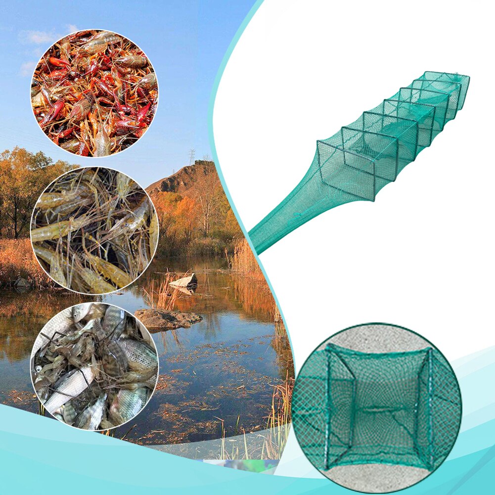 Portable Fishing Net Lobster Eel Crab Shrimp Mackerel Mesh Cage Crab Fish Crayfish Catcher Casting Trap Network