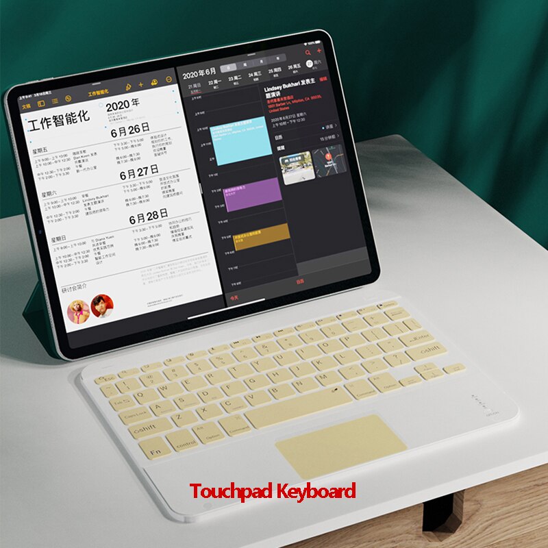 Teclado ruso, español y coreano para iPad, teléfono y tableta, teclado inalámbrico con panel táctil para IOS, Windows, compatible con Bluetooth