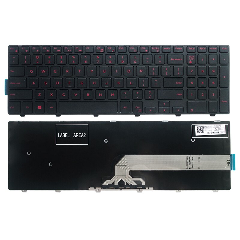 US/UK/SP keyboard For Dell Inspiron 15 3000 5000 3541 3542 3543 5542 3550 5545 5547 3551 3552 3559 3565 3567 3551 3558 5566 5748: US red NO backlight