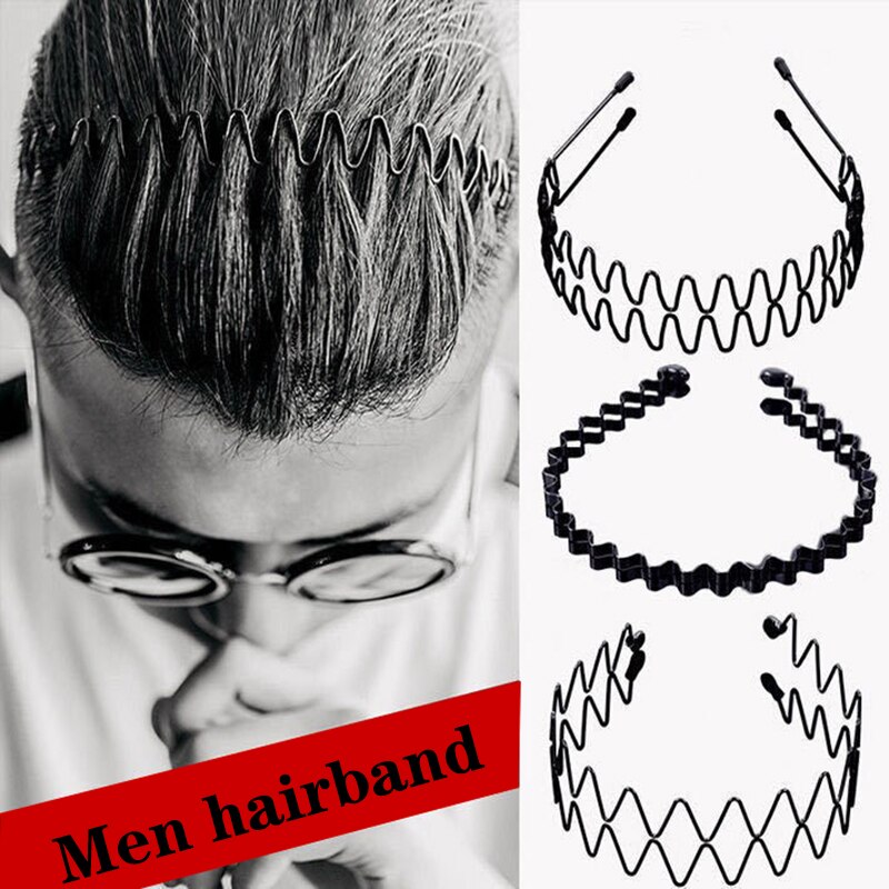 Serre-tête en métal ondulé pour homme et femme, accessoire de sport, couleur unie, Style décontracté, couvre-chef pour adulte, garçon, 1/6 pièces