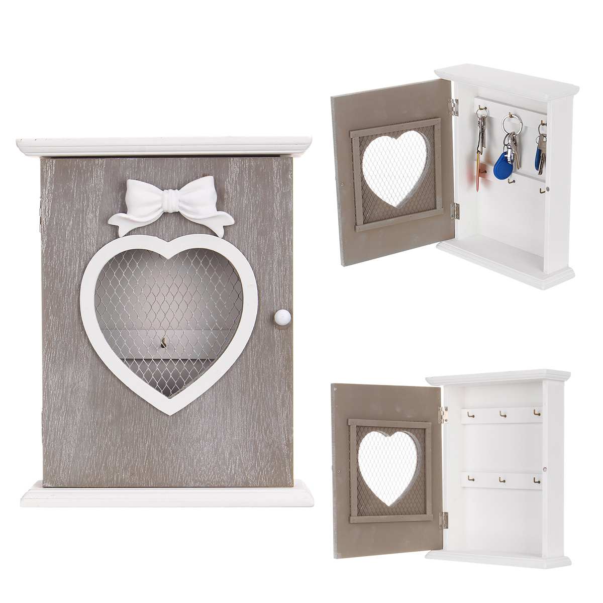 Colgador de llaves Vintage rústico para estantes caja de llaves decorativa para colgar en la pared, almacenamiento de madera maciza para el hogar antiguo, estante de almacenamiento de decoración, caja de almacenamiento de llaves