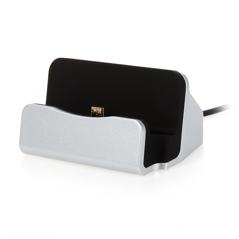 Per iPhone supporto per telefono Android Base di ricarica Dock per Xiaomi Huawei supporto per telefono da tavolo Samsung supporto per telefono accessori sincronizzazione dati: USB Type-C Port / Sliver