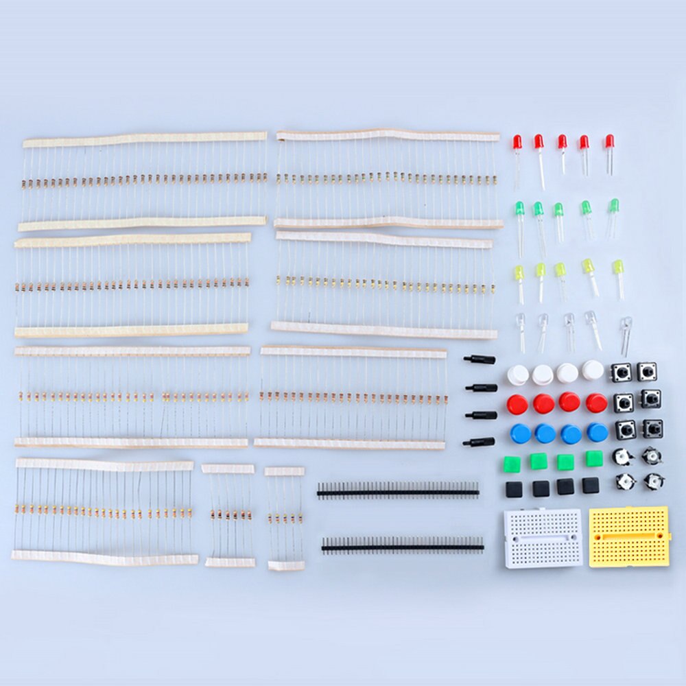 Electronics Components Basic Starter Kit for Arduino UNO MEGA2560 with LED Buzzer Capacitor Resistor