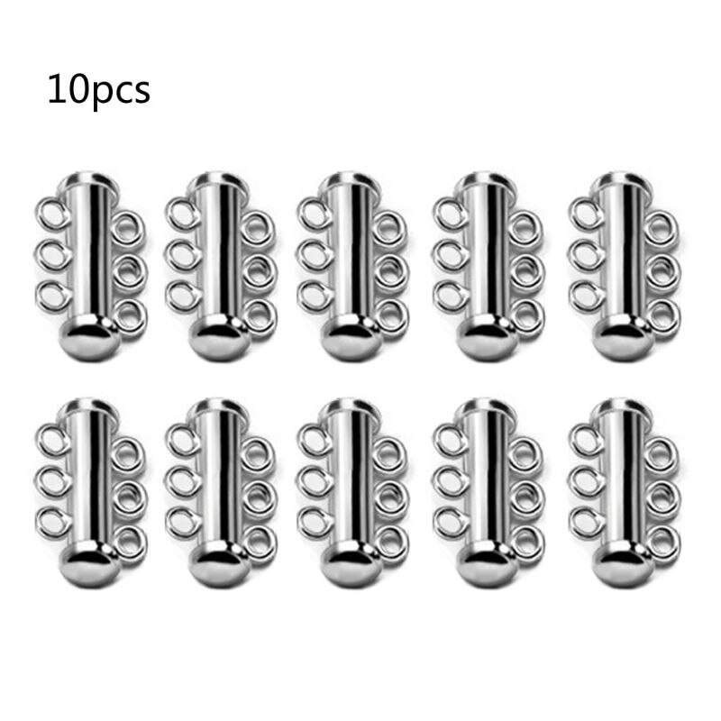 10Pcs Layered Armband Halsketten Rutsche Starke Magnetische Haken Rohre Schloss Rhodium Überzogene Schnalle Haken Schmuck Erkenntnisse: S-3