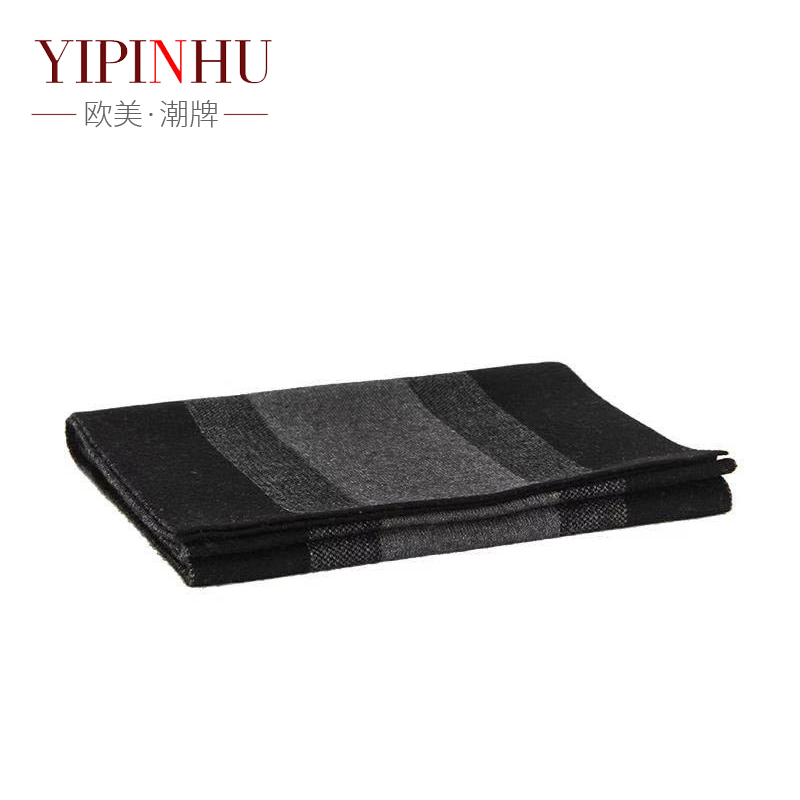 Qiu dong – écharpe en laine Double face pour homme, écharpe en cachemire, , , d&#39;anniversaire, loisirs, joker: Black