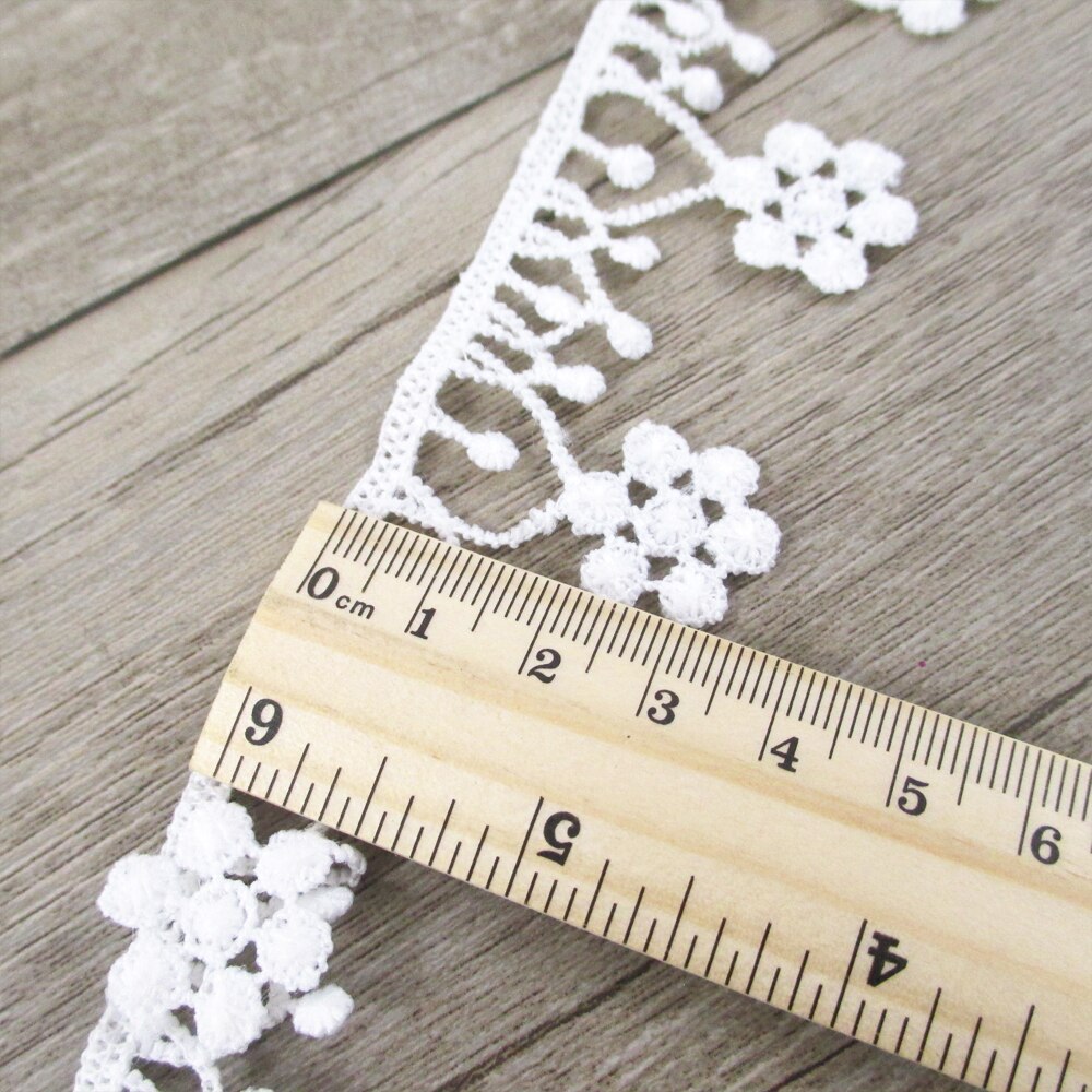 1 Yard Fiber Flower Lace Trim Pearl Embroidery Sewing Fabric Ribbon DIY Garment Accessories for Wrapping,1Yc2452: 1055761001