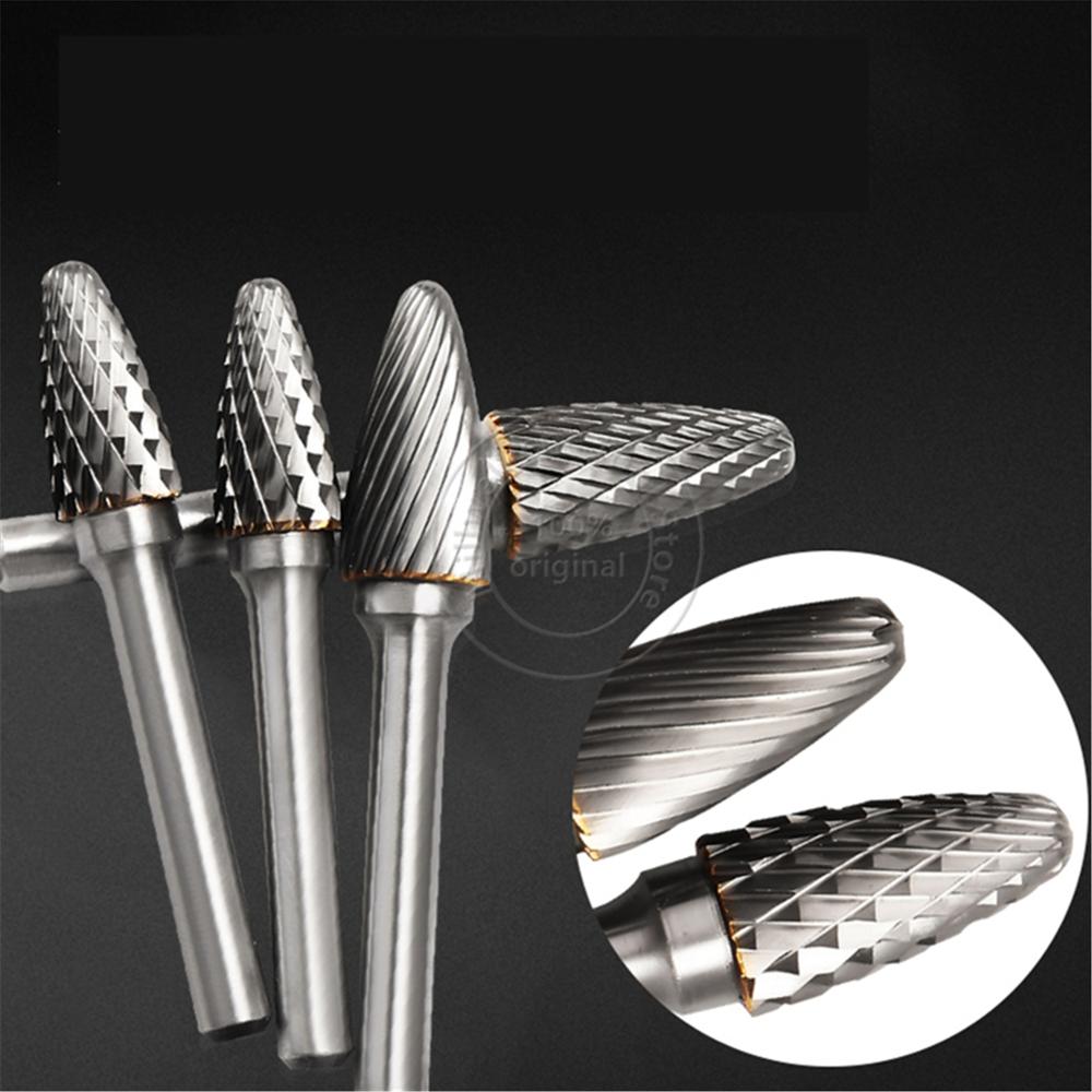 1pcs-free Vhm Tungsten Staal Frees, 6Mm Schacht F Type Metalen Elektrische Slijpen Hoofd, polijsten Tool