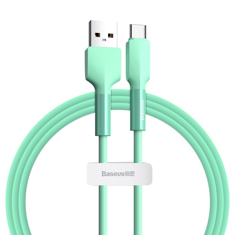 Baseus Usb Type C Kabel Voor Samsung S20 S10 Xiaomi Quick Charge 3.0 Siliconen Usb C Datakabel USB-C Opladen draad Voor Huawei P40: Green / 1M