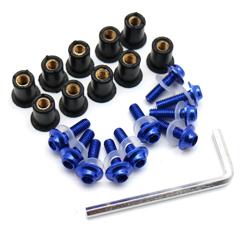 5mm Motorcycle Screw Windscreen Windshield Bolts Nut FOR YAMAHA TIGER 1050 SpoRt 1200 EXPLORER 800 XC XCX XR XRX: Blue