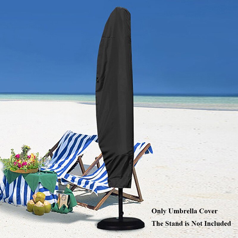 Solid Color Patio Parasol Waterproof Umbrella Cover Rain Cover Drawstring Dust Protective Case Outdoor Household Supplies