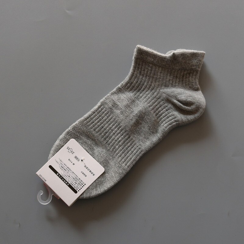 6 paires femmes été chaussettes couleur unie noir blanc gris chaussettes minces pour courir marche Jogging chaussettes de sport: gray