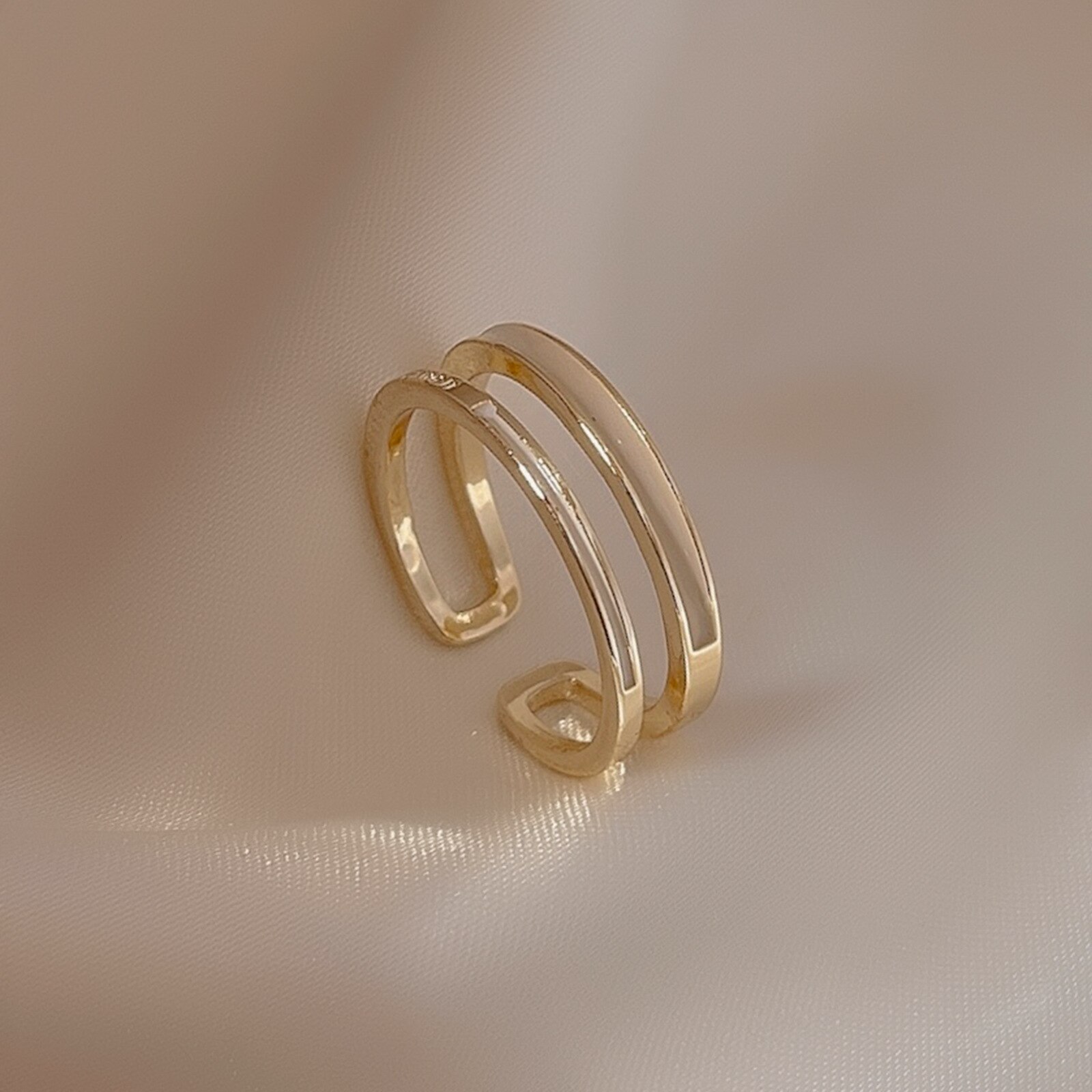 Franse Retro Romantische Kleuraanpassing Glazuur Goud Open Ringen Voor Vrouw Party Girls 'Luxe Ring 2022 Mode-sieraden: 99621