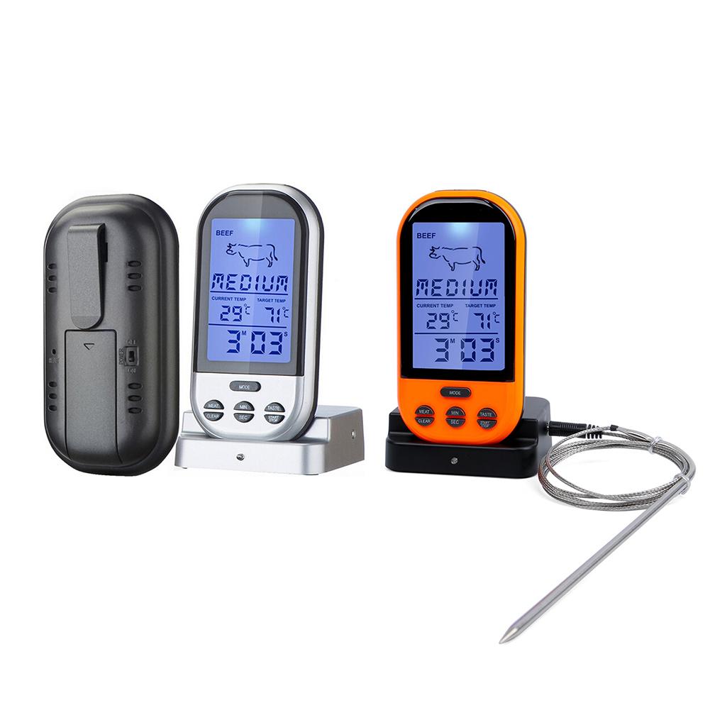 Wireless Digital Probe Food Meat Thermometer for Grill Smoker BBQ Food Oven Thermometer with Timer Alarm Kitchen Cooking Tool