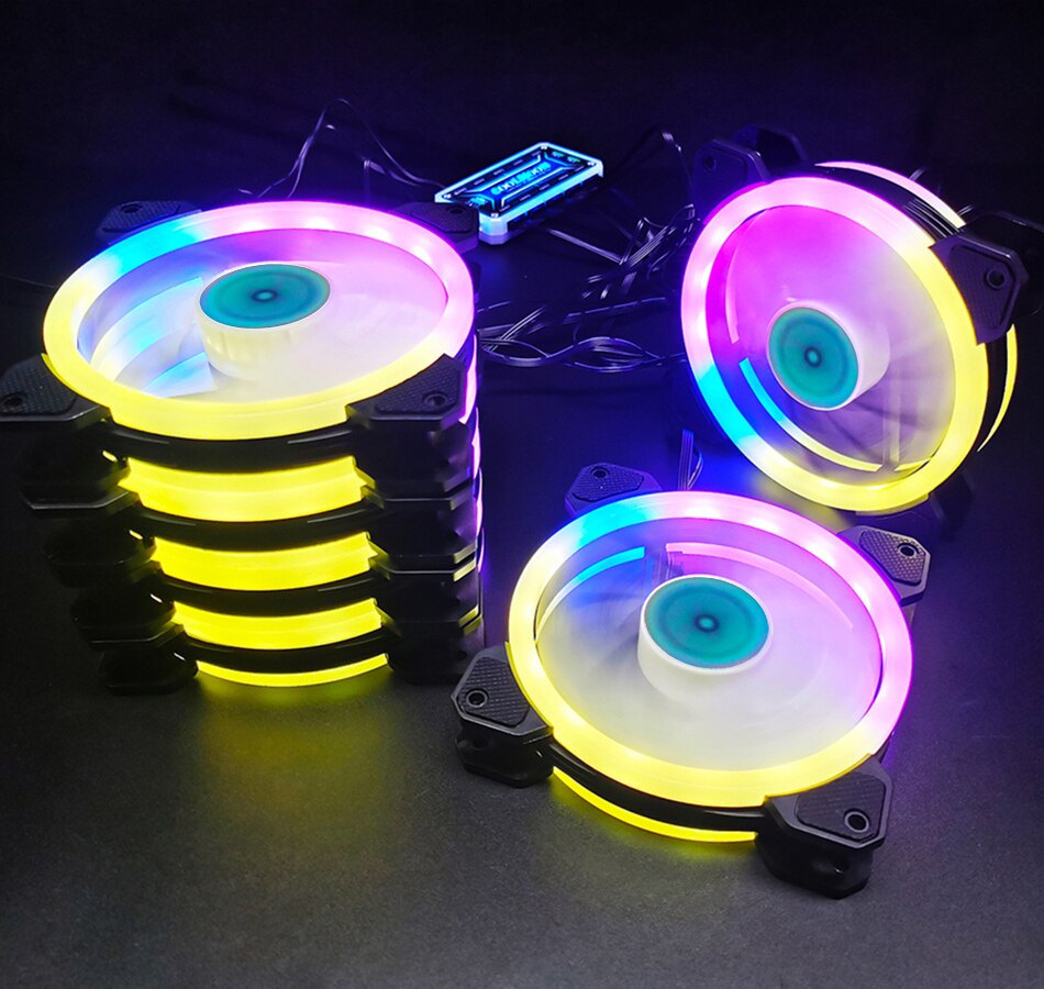 Wovibo-Ventilador RGB de 120mm, enfriador silencioso Argb, Pc, ordenador, 6 pines, 12cm, placa base, sincronización Aura
