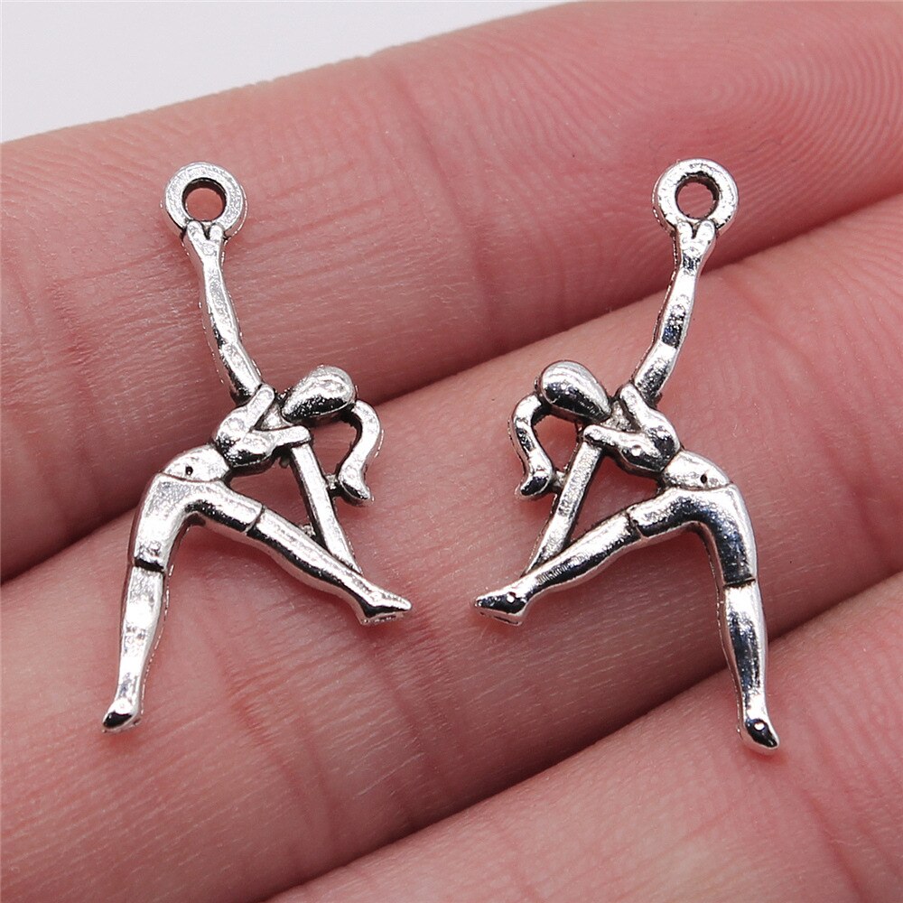 20 stks / partij Charms Gymnastiek Antiek Zilver Kleur Gymnastiek Charms Sieraden Bevindingen DIY Gym Charms Sport: B14533-14x26mm