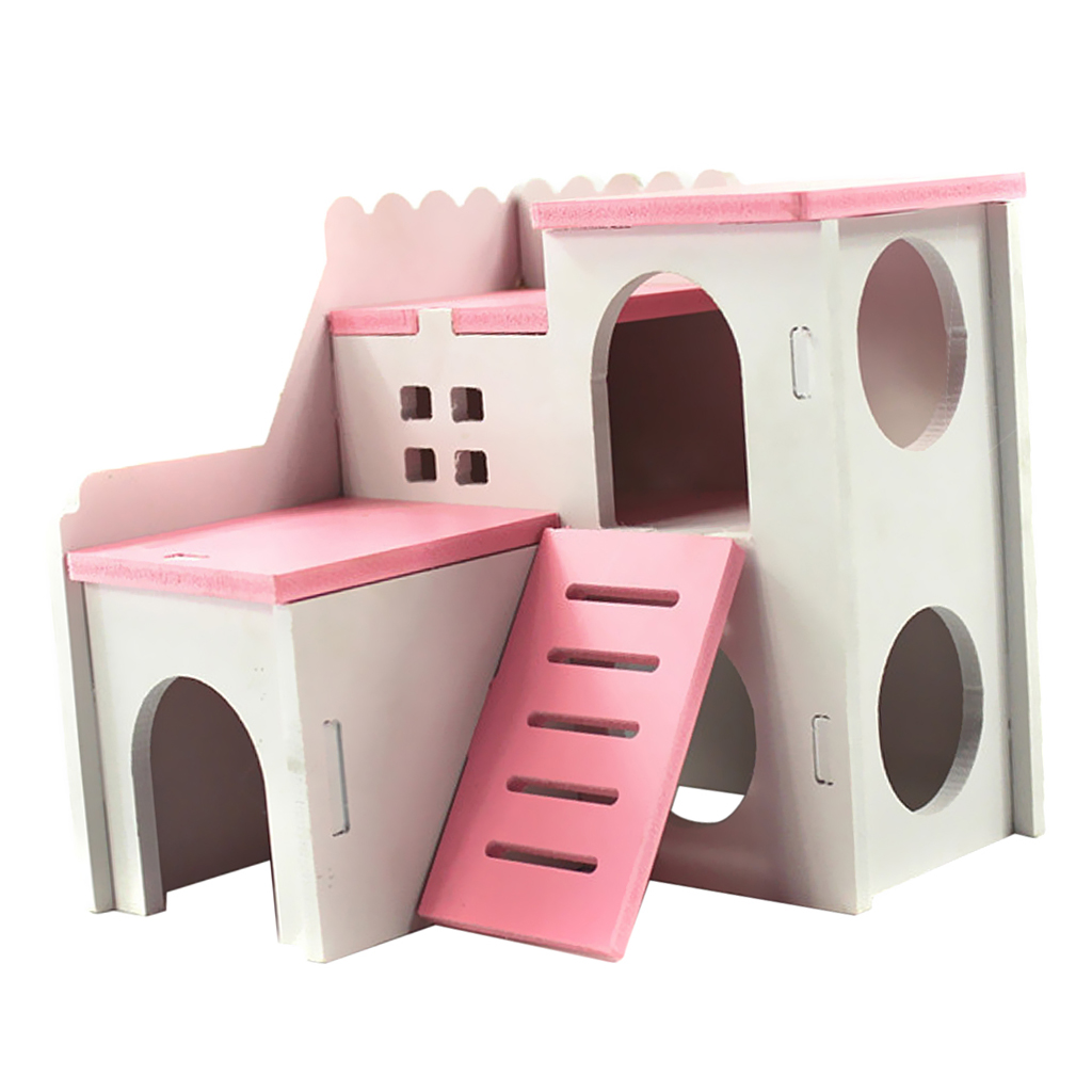 Huis Bed Voor Kleine Dieren Huisdier Hamster Egel Cavia Kasteel Speelgoed: Pink