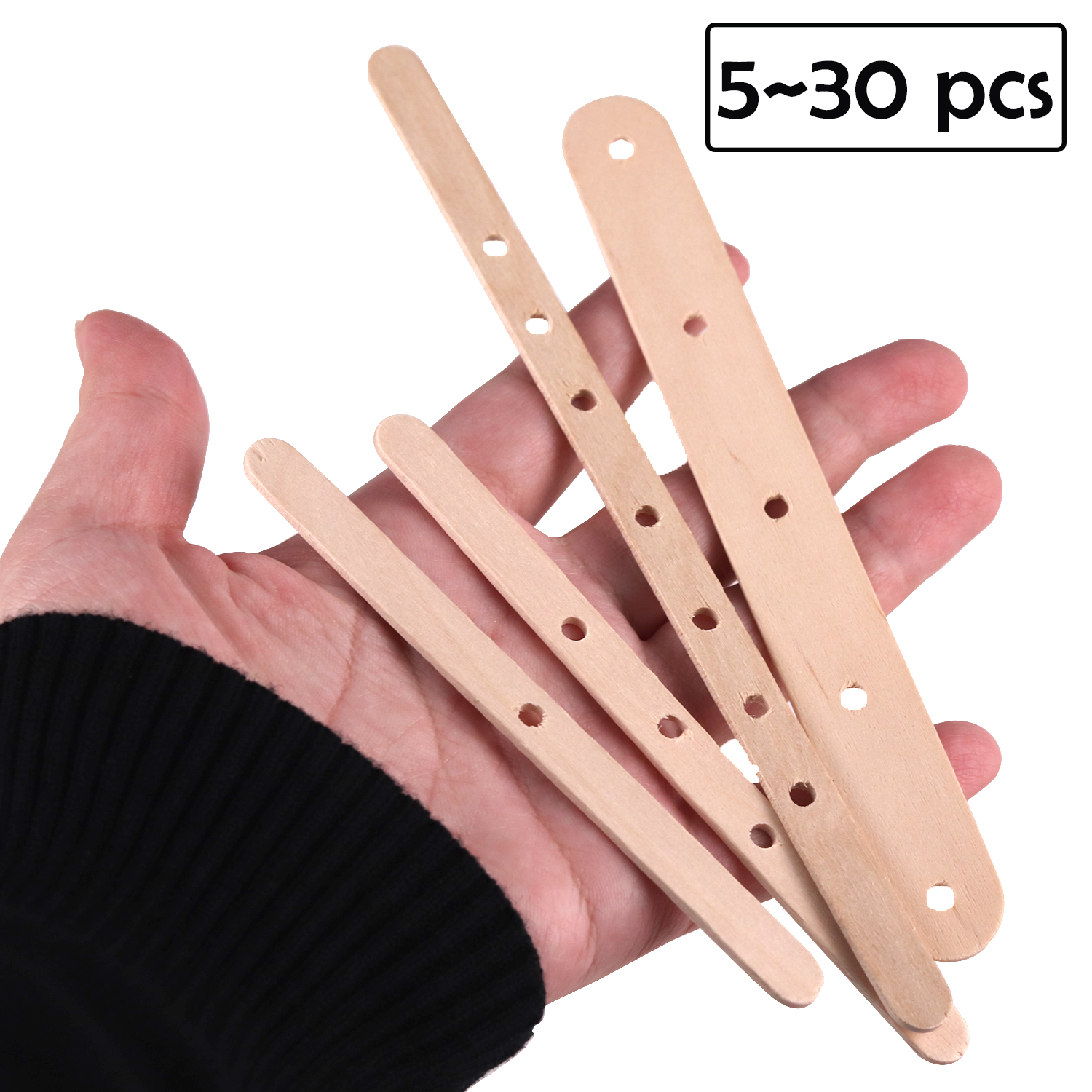 5/20/30 Stuks Met Gaten Houten Wax Core Houder Houten Stokken Lont Centreerapparaat Voor Diy Kaars levert Handwerk Craft Supplies