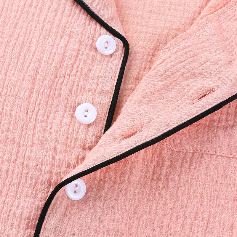 3-8y børn piger drenge nattøj pyjamas sæt solid print shorts ærmer enkeltradede toppe+shorts bomuld hør hjemmetøj sæt sr -384