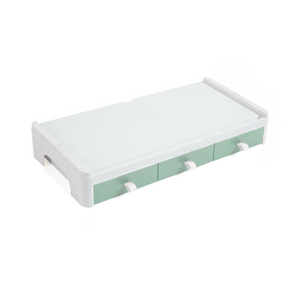 Tv Stand Computer Scherm Riser Lade Houder Ruimtebesparend Bureau Silicon Opbergdoos Organizer Voor Lcd Monitor Desktop Computer: Green