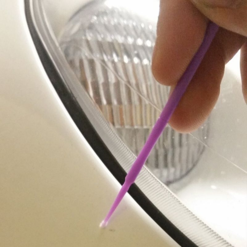 100pcs/set 1.5mm Disposable Micro Applicator For Automotive Paint Chip Repair Car Gap Cleaning Purple