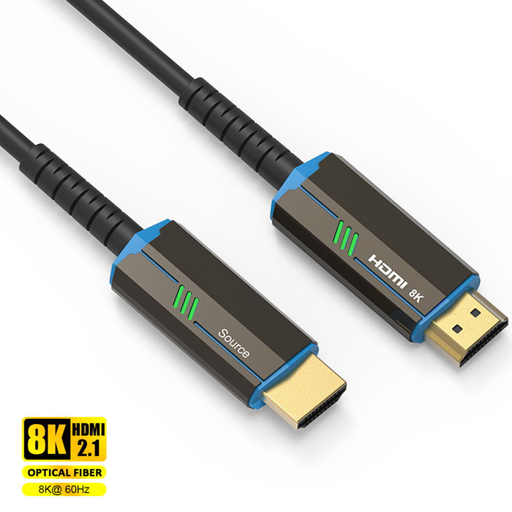 LMCNZZ Kabel światłowodowy HDMI 2.1 Rozdzielacz zgodny z HDMI Kabel 8K/60Hz do projektora HD TV Komputer Odtwarzacz DVD Ultra High Speed: 2 m