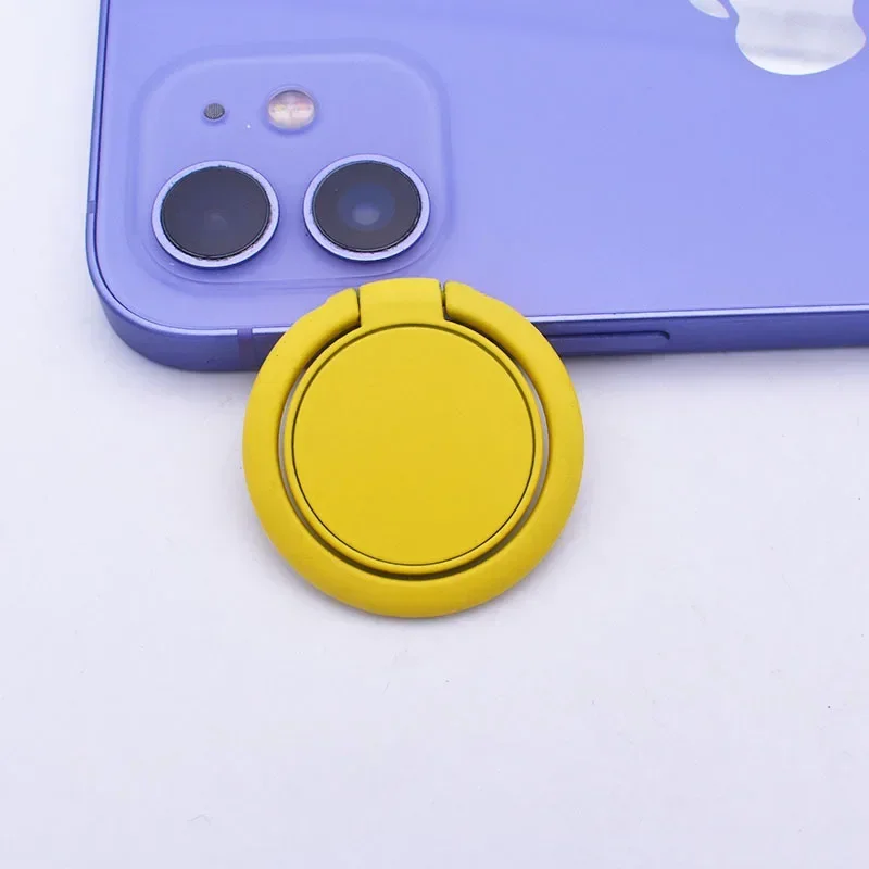 2025 Macaron Color sólido teléfono anillo hebilla soporte teléfono móvil soporte teléfono-agarre teléfono móvil accesorios teléfono-anillo: YELLOW