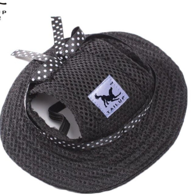 Hond Cap Tailup Zomer Doek Mesh Ademend Huisdier Zonnehoed Canvas Voor Kleine Hond Huisdier Producten: black / L
