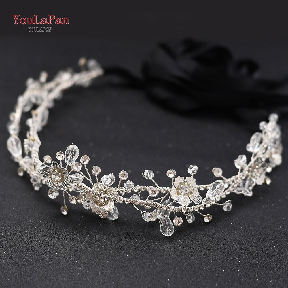 YouLaPan SH340 Strass Braut Gürtel Blume Hochzeit Kleid Gürtel Brautjungfer Schärpe Kristall Party Prom Abendkleider Schärpe Gürtel: Schwarz Schleife