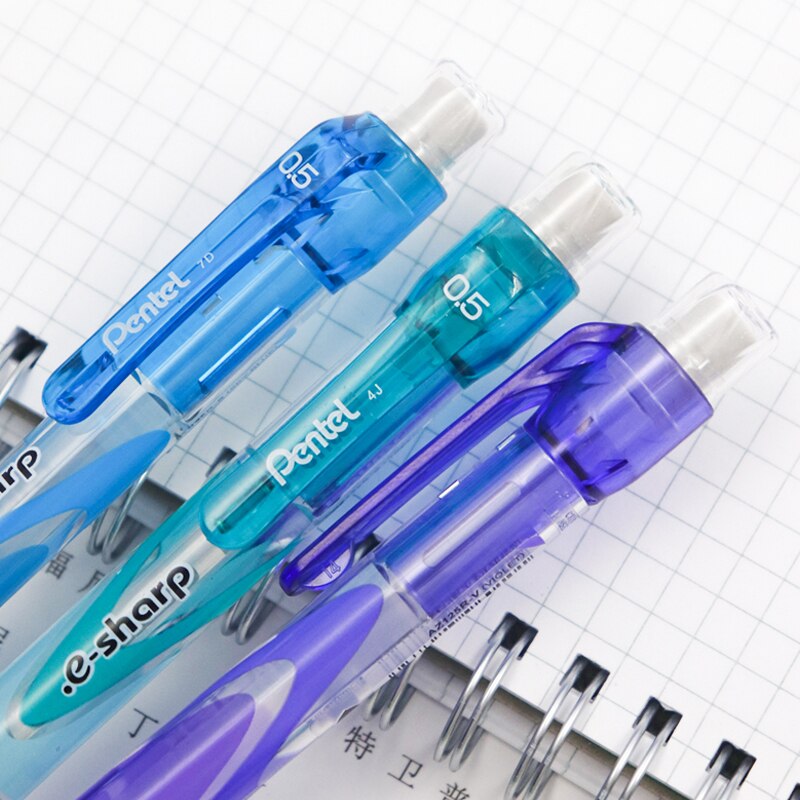Pentel E-sharp AZ125R Mechanical Pencil 0.5mm Automatic Pencil Japan Black/Blue/Green/Purple/Pink Body Colors Stationery