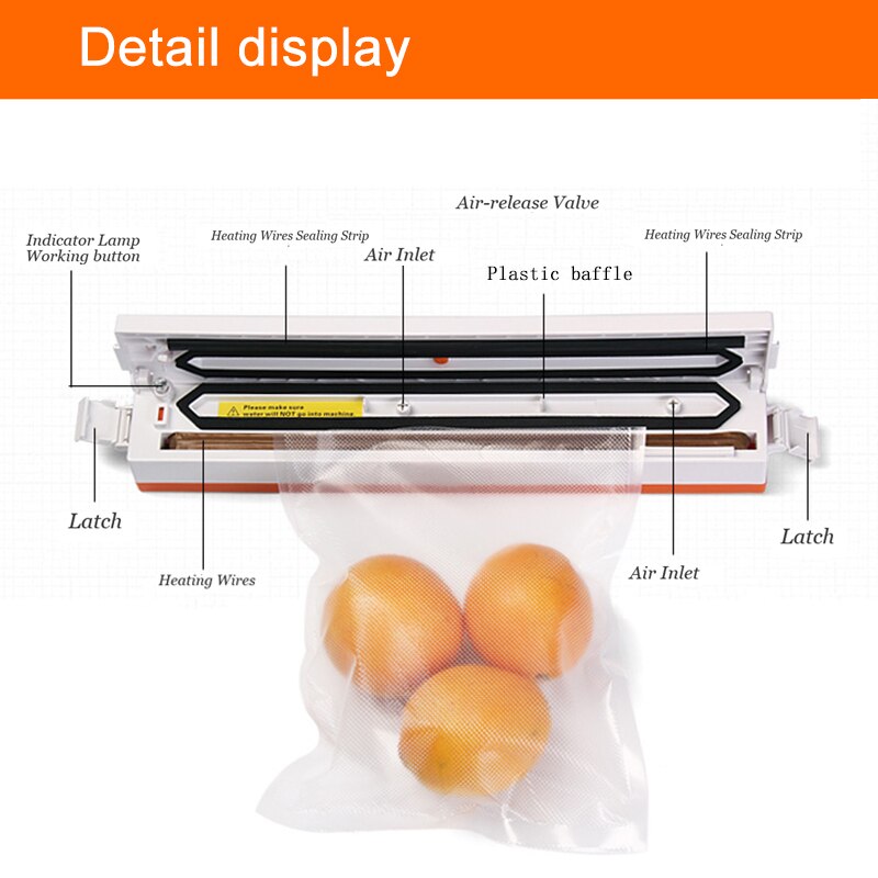 Electric Vacuum Sealer Packaging Machine For Home Kitchen Including 15pcs Food Saver Bags Commercial Vacuum Food Sealing Sealer