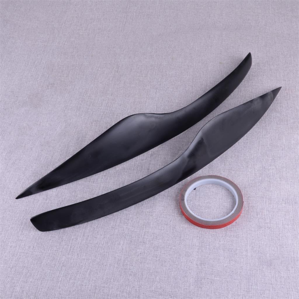DWCX Black Car Fiberglass Headlight Eyebrows Eyelids Shell Cover Fit For Ford Focus MK2 Facelift
