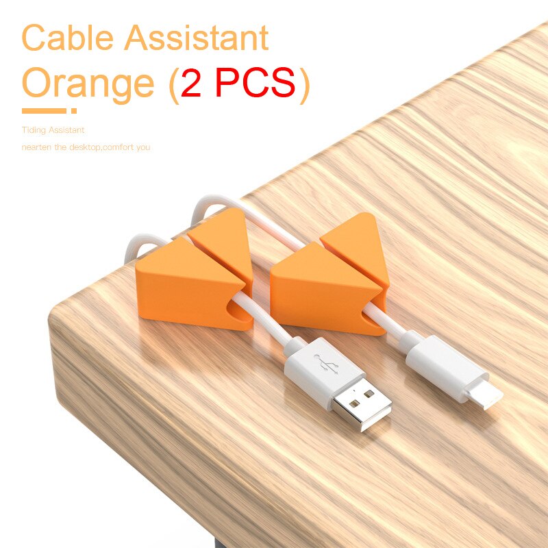 Schreibtisch Organizer Daten Kabel Abschluss Werkzeug Feste praktisch Linie Hub Schnalle nacht Kabel Manager Kopfhörer Abschluss Artefakt: Z01-Orange-2Stck