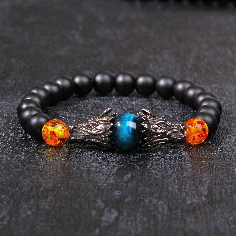 Drachen herren accessoires braslet für frauen bracelete feminino pulseras mujer moda männer armbänder natürliche stein perlen Armbinde