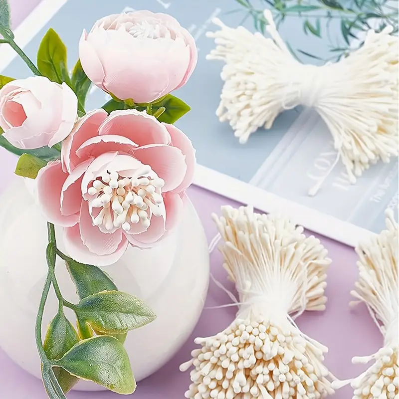 Gør-det-selv kunstig blomst støvdrager mini perle støvveje til lyserød rose gul solsikke valentinsdag boligindretning hobbyartikler