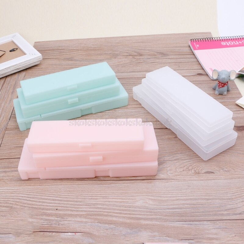 Boîte de rangement transparente PP stylo, boîte de rangement pour enfants fournitures scolaires de bureau matériaux muji style Au13 19