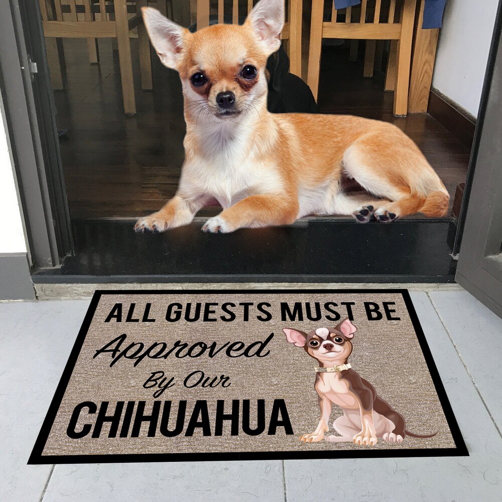 CLOOCL All Guests Must Be Approved By Our French Bulldog Doormat 3D Print Pet Dog Doormat Non Slip Floor Mat Decor
