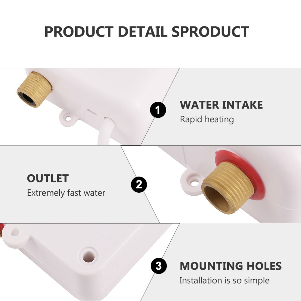 3800W Mini Boiler Miniatuur Water Warmte Kraan Elektrische Voor Keuken Wasbak Badkamer Met Au Plug (Zwart)