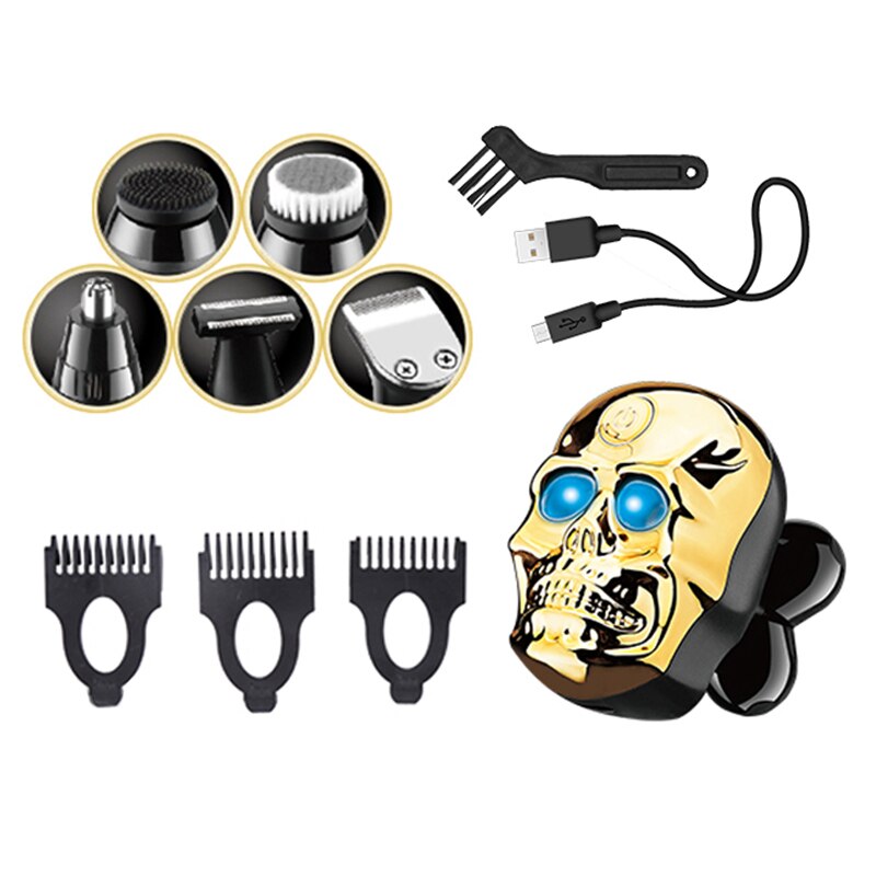Men's 6in1 set wet dry shaving machine electric shaver rechargeable electric razor beard facial grooming kit