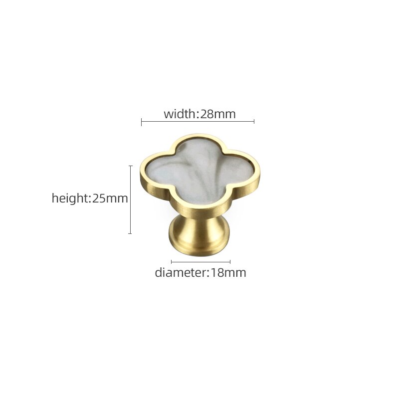 Klavertje Vier Messing Deurknoppen En Handgrepen Voor Keukenkast Kast Europese Meubels Schuifladegrepen Pulls Groen: 1PC Ink Wash