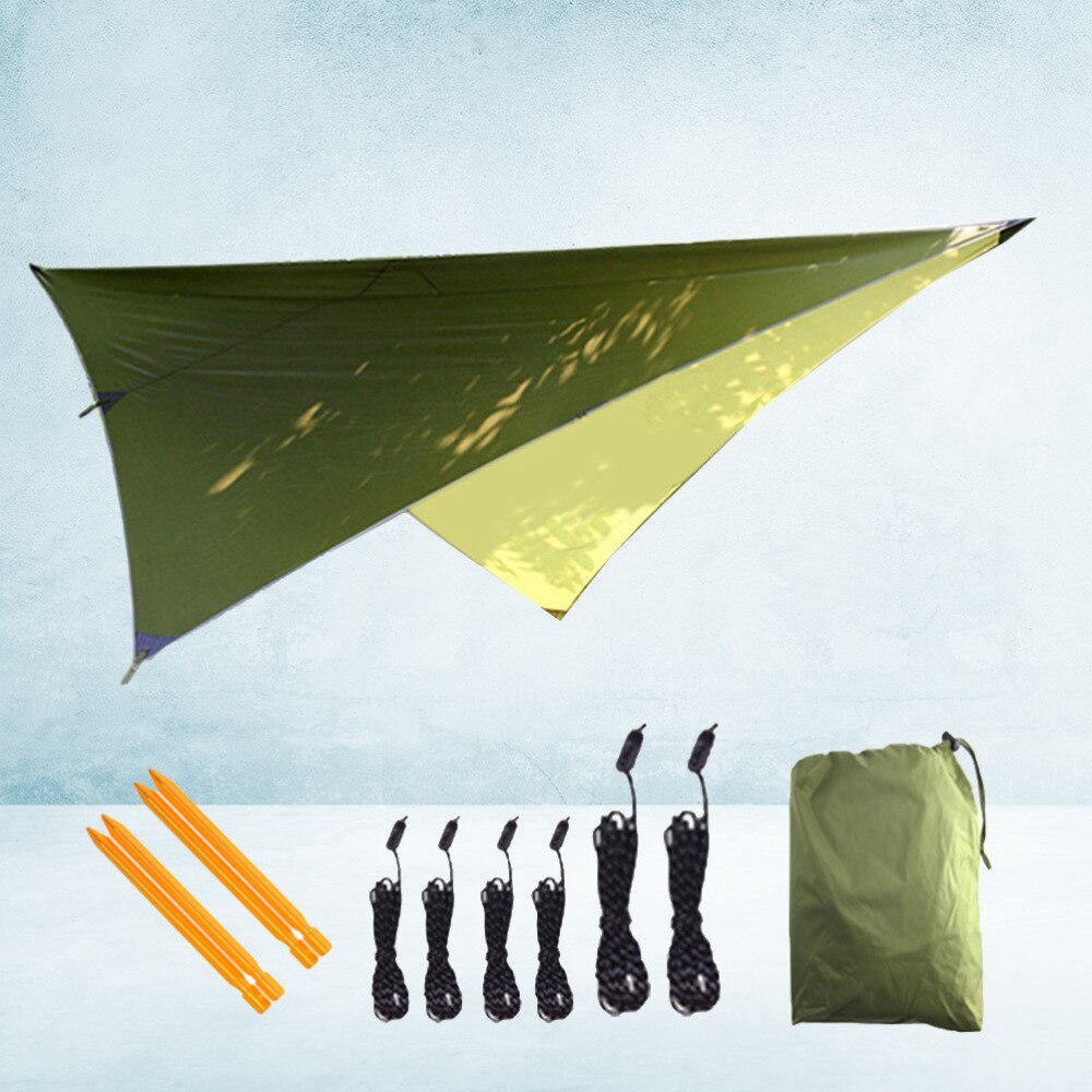 Outdoor Multifunction Canopy Sun Shade Tent Camping Sail Tarp Groundsheet (Accessories Not Included) (Green)