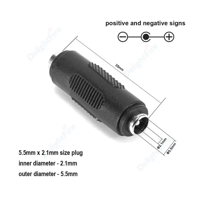 DC-Netzstecker-Stecker-Adapter, 5,5 x 2,1 mm Buchse auf 5,5 x 2,5 mm Stecker, Schalttafelmontage, Terminal-Konverter für Laptop: Orange / 10-19 Stücke