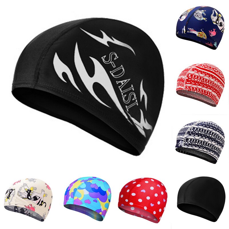 Sfit Elastische Waterdichte Pu Stof Beschermen Oren Lange Haar Sport Zwemmen Zwembad Hoed Badmuts Size Voor Mannen & Vrouwen Volwassenen