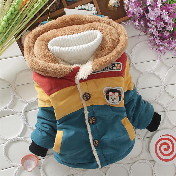 Kinderjas cartoon baby jongens winterjassen lange mouw jas jongens warme babyjas winter bovenkleding dikke jongenskleding: 19-24 maanden / Groente