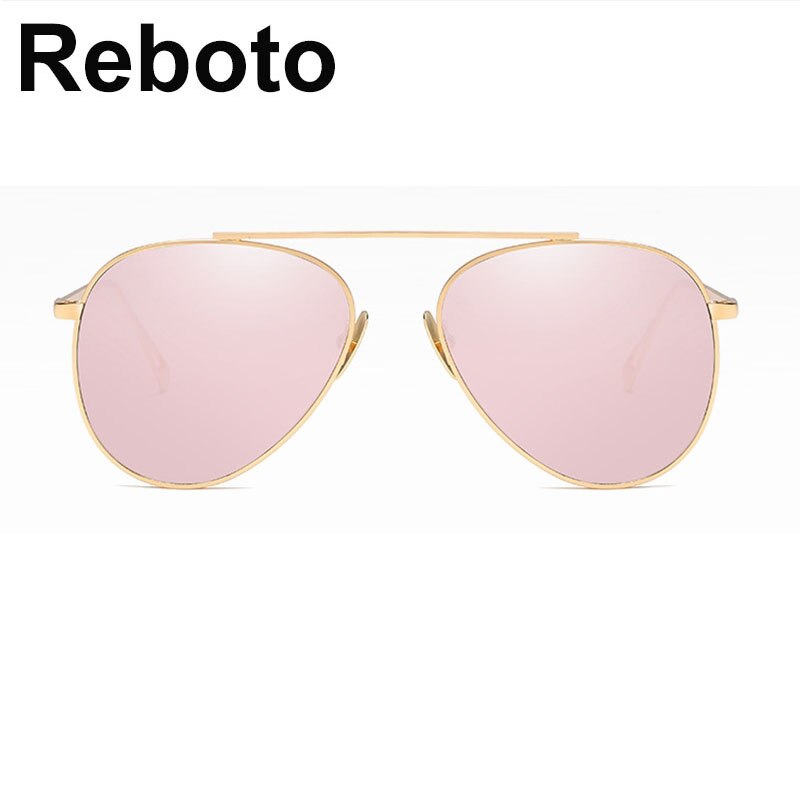 Rosa spiegel Pilot sonnenbrille frauen Metall rahmen frauen Stilvolle Damen Schattierungen feminin gläser
