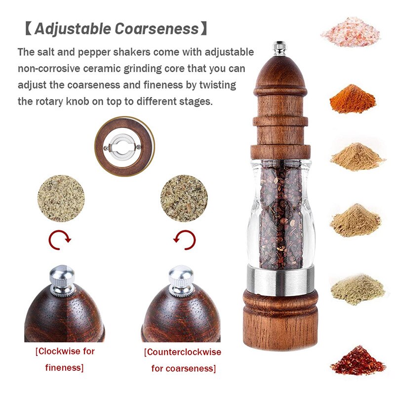 Teenra Manual Zout Peper Grinder Houten Peper Spic... Grandado